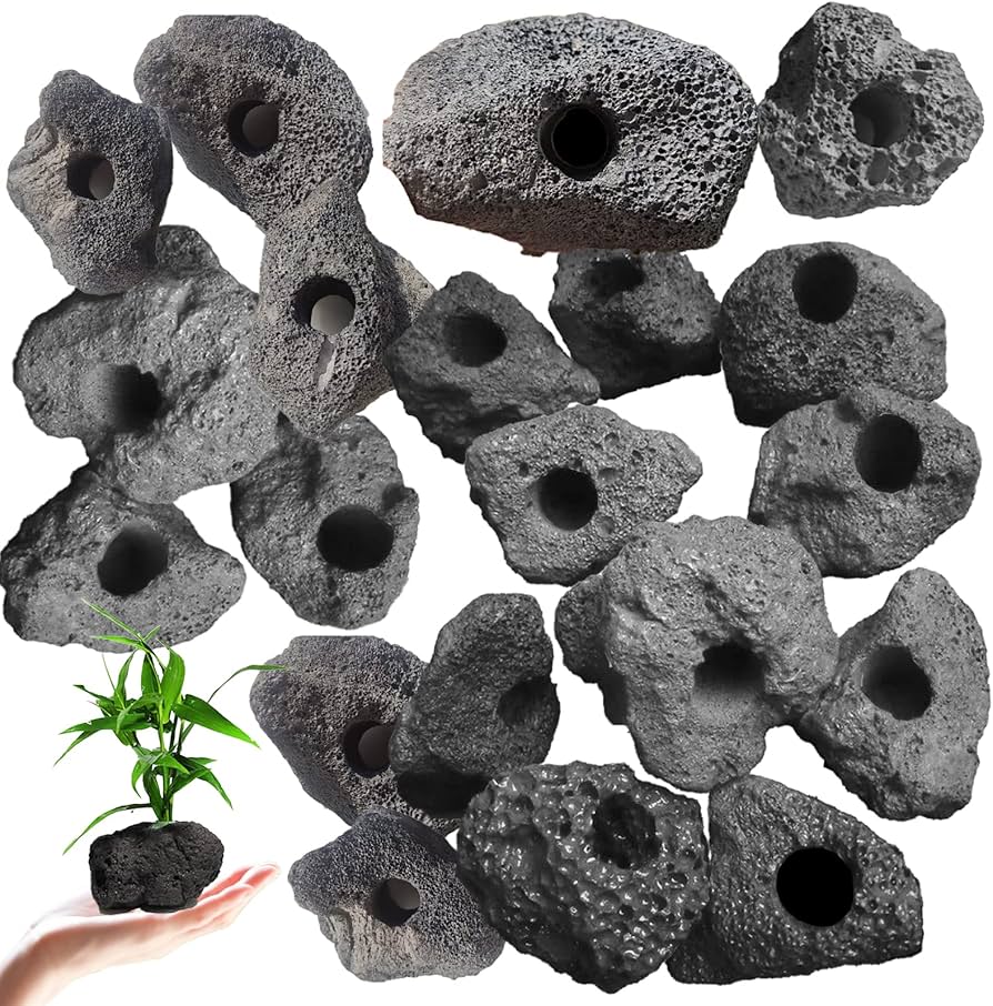 Amazon | TOMMYFIELD 水草 おもり 溶岩石 水槽 アクアリウム 小さい 赤